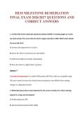 HESI MILESTONE REMEDIATION&NewLine;FINAL EXAM 2026&sol;2027 QUESTIONS AND&NewLine;CORRECT ANSWERS