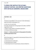 FLORIDA FIRE INSTRUCTOR III EXAM &vert; &NewLine;2026&sol;2027 EDITION &vert; 300 VERIFIED QUESTIONS &NewLine;WITH DETAILED ANSWERS &vert; BRAND NEW&excl;