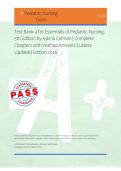 Test Bank 4 for Essentials of Pediatric Nursing&comma; &NewLine;5th Edition by Kyle & Carman &vert; Complete &NewLine;Chapters with Verified Answers &vert; Latest &NewLine;Updated Edition 2026 