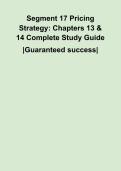 Segment 17 Pricing Strategy&colon; Chapters 13 & 14 Complete Study Guide