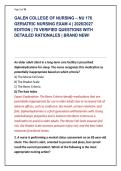 GALEN COLLEGE OF NURSING &ndash; NU 176 &NewLine;GERIATRIC NURSING EXAM 4 &vert; 2026&sol;2027 &NewLine;EDITION &vert; 70 VERIFIED QUESTIONS WITH &NewLine;DETAILED RATIONALES &vert; BRAND NEW&excl;