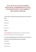 WGU D118 ADVANCED NURSING&NewLine;RESEARCH COMPREHENSIVE FINAL&NewLine;EXAM QUESTIONS AND CORRECT&NewLine;DETAILED ANSWERS