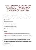 WGU D118 STRATEGIC HEALTHCARE&NewLine;MANAGEMENT - COMPREHENSIVE&NewLine;FINAL EXAM QUESTIONS AND&NewLine;CORRECT DETAILED ANSWERS