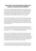 Adult Health 1 Study Guide Questions With Correct &NewLine;Answers A&plus; Graded 100&percnt; Pass 2026&sol;2027 