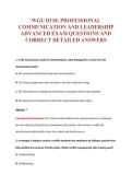 WGU D118&colon; PROFESSIONAL&NewLine;COMMUNICATION AND LEADERSHIP&NewLine;ADVANCED EXAM QUESTIONS AND&NewLine;CORRECT DETAILED ANSWERS
