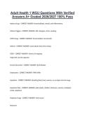 Adult Health 1 WGU Questions With Verified &NewLine;Answers A&plus; Graded 2026&sol;2027 100&percnt; Pass