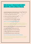 NUR 253 Exam 4 Mental Health &lpar;2026 &sol; 2027&rpar; PDF &vert; Galen College of Nursing