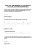 Adult Health Quiz 1 Questions With Verified Correct &NewLine;Answers A&plus; Graded 2026&sol;2027 100&percnt; Pass
