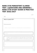 NURS 3730 PERSISTENT ILLNESS&NewLine;TEST 1 QUESTIONS AND ANSWERS &vert;&NewLine;NURS 3730 STUDY GUIDE & PRACTICE&NewLine;TEST 2026&sol;2027