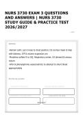 NURS 3730 EXAM 3 QUESTIONS AND ANSWERS &vert; NURS 3730 STUDY GUIDE & PRACTICE TEST 2026&sol;2027