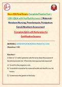 Nurs 326 Final Exam&colon; Complete Practice Test &ndash; 100&plus; Q&A with Verified Answers &vert; MaternalNewborn Nursing&comma; Preeclampsia&comma; Postpartum Care & Newborn Assessment Complete Q&A with Rationales for Certification Success
