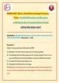 NURS 5461 Quiz&colon; Adult Gerontology Primary Care &ndash; Verified Questions & Answers with Rationales Complete Study Guide UPDATED 2026&sol;2027