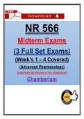 Chamberlain NR 566 Midterm Exam Advanced Pharmacology &lpar;2026&sol;2027&rpar; Actual Questions & Verified Answers &vert; 3 Full Exam Sets &vert; Updated PDF