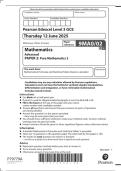 Edexcel A Level Mathematics Paper 2&colon; Pure Mathematics 2 2025