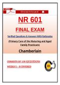 NR 601 Final Exam &ndash; Primary Care of the Maturing and Aged Family Practicum &ndash; &lpar;2026&rpar; Actual Questions & Answers &lpar;Chamberlain&rpar; 100&percnt; Guarantee Pass