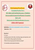 PALS Updated Final Exam &vert; Pediatric Advanced Life Support Certification &vert; Complete Q&A with Rationales &vert; 2026-2027 Updated&NewLine;