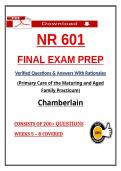 NR 601 Final Exam Prep &ndash; Primary Care Maturing & Aged Family &ndash; &lpar;2026&rpar; Actual Questions & Answers &lpar;Chamberlain&rpar; 100&percnt; Guarantee Pass