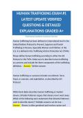 HUMAN TRAFFICKING EXAM &num;1 LATEST UPDATE VERIFIED QUESTIONS & DETAILED EXPLANATIONS GRADED A&plus;
