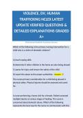 VIOLENCE&comma; DV&comma; HUMAN TRAFFICKING NCLEX LATEST UPDATE VERIFIED QUESTIONS & DETAILED EXPLANATIONS GRADED A&plus;