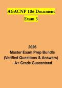 AGACNP 106 Document Exam 3 Study Guide 2026 &vert; Adult-Gerontology Acute Care NP Exam Review