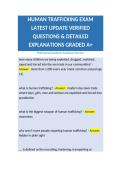 HUMAN TRAFFICKING EXAM LATEST UPDATE VERIFIED QUESTIONS &  DETAILED EXPLANATIONS GRADED A&plus;