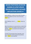 HUMAN TRAFFICKING &lpar;ECHELON&rpar; NURSING CE LATEST UPDATE VERIFIED QUESTIONS & DETAILED EXPLANATIONS GRADED A&plus;