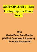 AMPP CIP Level 1 Basic Coating Inspector Theory Exam 2 &vert; 2026 Study Guide & Certification Review