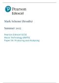 Edexcel GCSE Music Paper 4&colon; Producing and Analysing Mark Scheme 2025