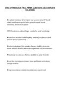 APEA 3P PREDICTOR FINAL PAPER QUESTIONS AND COMPLETE&NewLine;SOLUTIONS