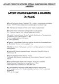 APEA 3P PREDICTOR UPDATED ACTUAL QUESTIONS AND CORRECT&NewLine;ANSWERS
