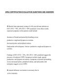 APEA CERTIFICATION EVALUATION QUESTIONS AND ANSWERS