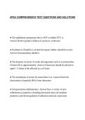 APEA COMPREHENSIVE TEST QUESTIONS AND SOLUTIONS
