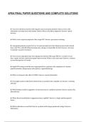 APEA FINAL PAPER QUESTIONS AND COMPLETE SOLUTIONS