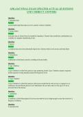 APK 6167 FINAL EXAM UPDATED ACTUAL QUESTIONS&NewLine;AND CORRECT ANSWERS