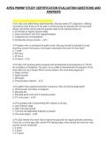APEA PMHNP STUDY CERTIFICATION EVALUATION QUESTIONS AND&NewLine;ANSWERS
