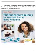 Test Bank for Pharmacotherapeutics for Advanced Practice Nurse Prescribers&comma; 6th Edition by Teri Moser Woo & Wendy L&period; Wright &vert; All Chapters 1&ndash;57 &vert; Questions & Answers &vert; 2027