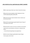 APEA UPDATED ACTUAL QUESTIONS AND CORRECT ANSWERS