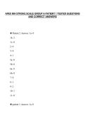 APEX NIH STROKE SCALE GROUP A PATIENT 1 TESTED QUESTIONS&NewLine;AND CORRECT ANSWERS