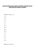 APEX NIH STROKE SCALE GROUP A PATIENT 2 UPDATED ACTUAL&NewLine;QUESTIONS AND CORRECT ANSWERS