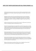 APEX TEST PAPER QUESTIONS AND SOLUTIONS GRADED A A&plus;
