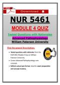NUR 5461 Module 4 Quiz &ndash; Advanced Pathophysiology &ndash; &lpar;2026&sol;2027&rpar; Actual Questions & Answers &lpar;WPU&rpar; &vert; Updated PDF