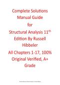 Structural Analysis 11th Edition By Russell Hibbeler &vert; Solutions Manual &vert; Complete Chapters 1-17
