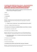 CLUB PILATES WRITTEN FINAL EXAM &ndash; EXAM QUESTIONS &NewLine;AND CORRECT ANSWERS &lpar;VERIFIED ANSWERS&rpar; PLUS &NewLine;RATIONALE &vert; 2027 Q&A &vert; INSTANT DOWNLOAD PDF