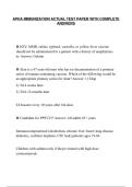 APHA IMMUNIZATION ACTUAL TEST PAPER WITH COMPLETE&NewLine;ANSWERS