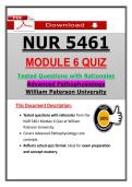 NUR 5461 Module 6 Quiz &ndash; Advanced Pathophysiology &ndash; &lpar;2026&sol;2027&rpar; Actual Questions & Answers &lpar;WPU&rpar; &vert; Updated PDF