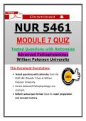 NUR 5461 Module 7 Quiz &ndash; Advanced Pathophysiology &ndash; &lpar;2026&sol;2027&rpar; Actual Questions & Answers &lpar;WPU&rpar; &vert; Updated PDF