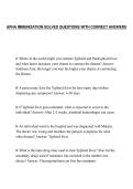 APHA IMMUNIZATION SOLVED QUESTIONS WITH CORRECT ANSWERS