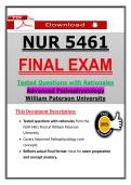NUR 5461 Final Exam &ndash; Advanced Pathophysiology &ndash; &lpar;2026&sol;2027&rpar; Actual Questions & Answers &lpar;WPU&rpar; &vert; Updated PDF
