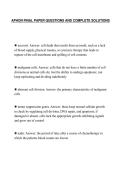 APHON FINAL PAPER QUESTIONS AND COMPLETE SOLUTIONS