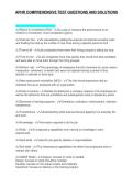 APHR COMPREHENSIVE TEST QUESTIONS AND SOLUTIONS